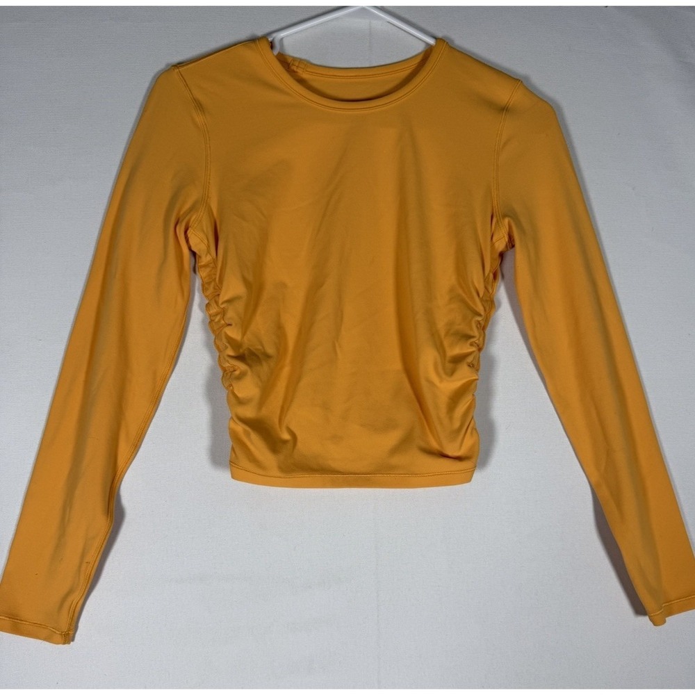 Lululemon All It Takes Long Sleeve Ribbed Nulu Shirt Womens 4 6 ? Orange Cropped